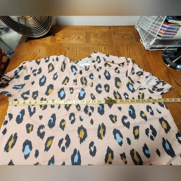 NWT Melissa Leopard Print Short Sleeve Plus Size 3XL Top - Picture 7 of 8